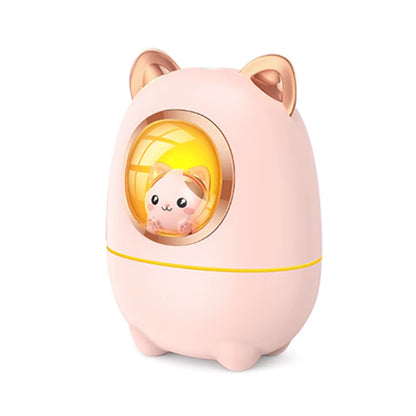 Cartoon Kitty Air Humidifier Diffuser Aroma Essential Oil Perfume with Night Light Room Plant Bedroom Cute Silent USB Power